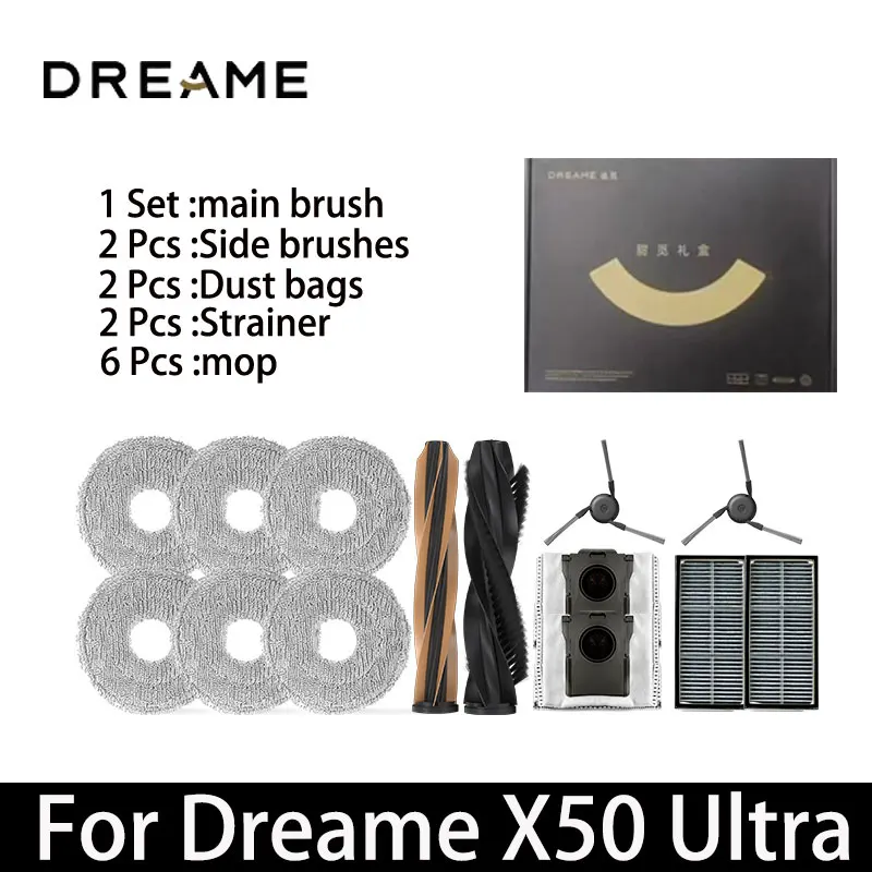 الأصلي Dreame X50 Ultra X40 Pro S40 طبعة محسنة فراغ أجزاء فرشاة جانبية رئيسية فلتر Hepa ممسحة القماش كيس لجميع الغبار الملحقات
