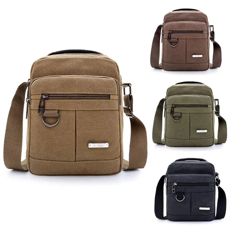 Canvas Shoulder Bag Men\'s New Korean Style Canvas Messenger Bag Outdoor Leisure Travel Portable Single-Shoulder Bag