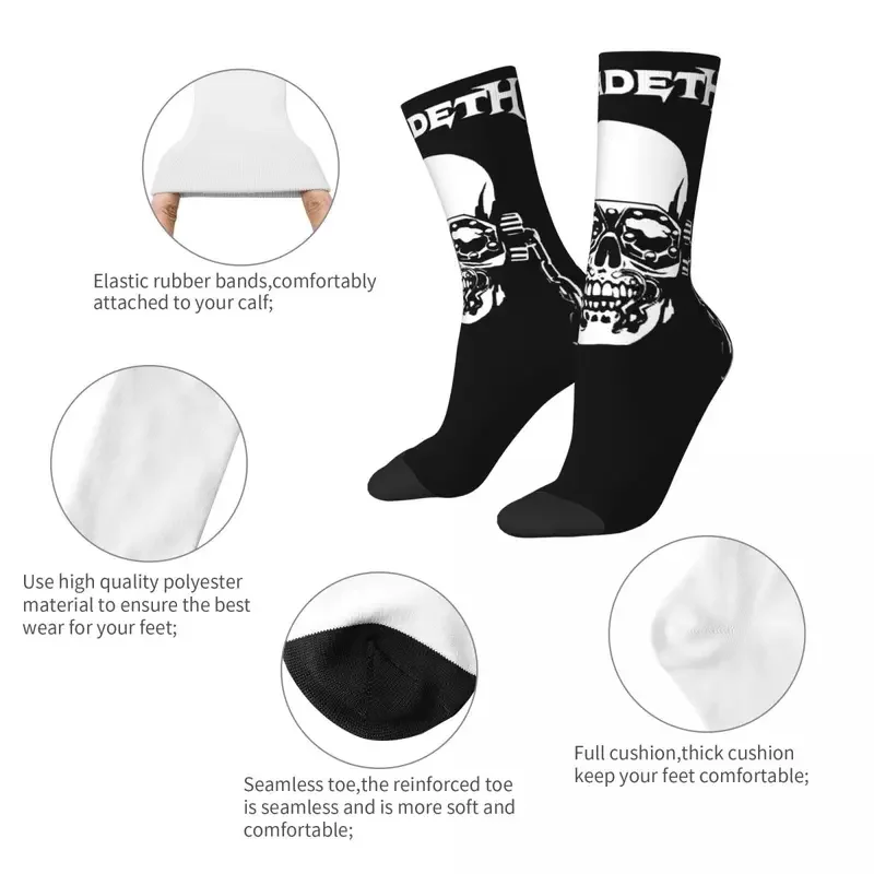 Y2K Men Women Megadeths Metal Rock Band Kuping Mega Super Soft Fashion Harajuku Merch Middle Tube Socks Best Gift