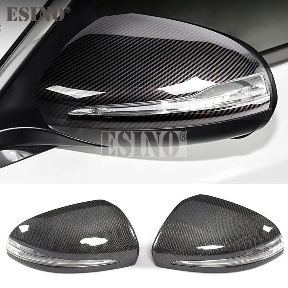 

2 x ABS Carbon Fiber Look Rearview Side Mirror Replacement Covers Case Trims For Mercedes Benz W205 W213 W222 X156 X253 GLB