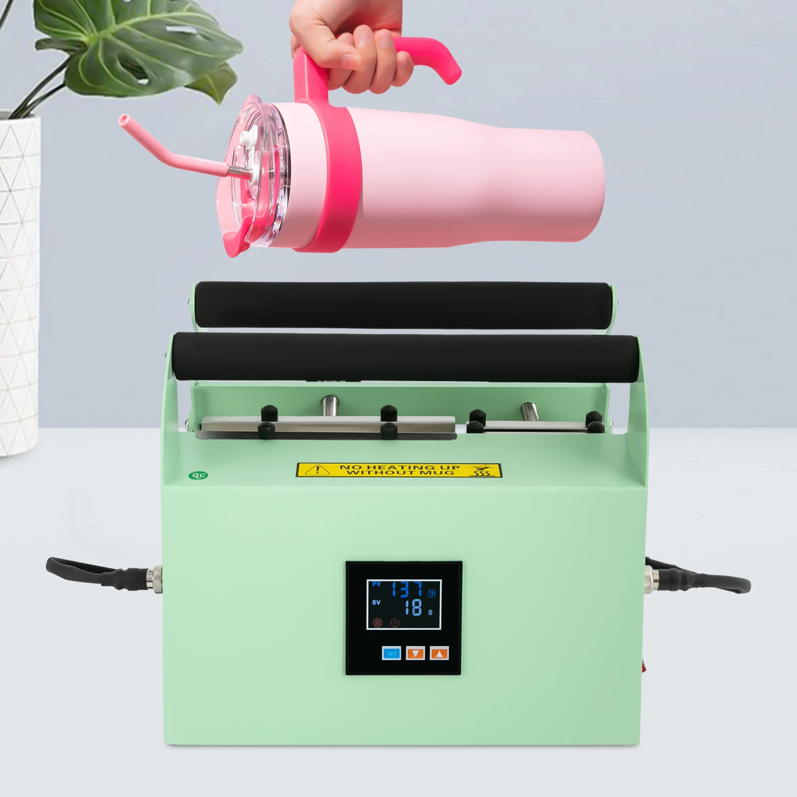 ماكينة ضغط كوب السيارة بقدرة 500 وات، ماكينة ضغط حرارة بهلوان، ماكينة ضغط حراري لأكواب السيارات 40 أونصة.