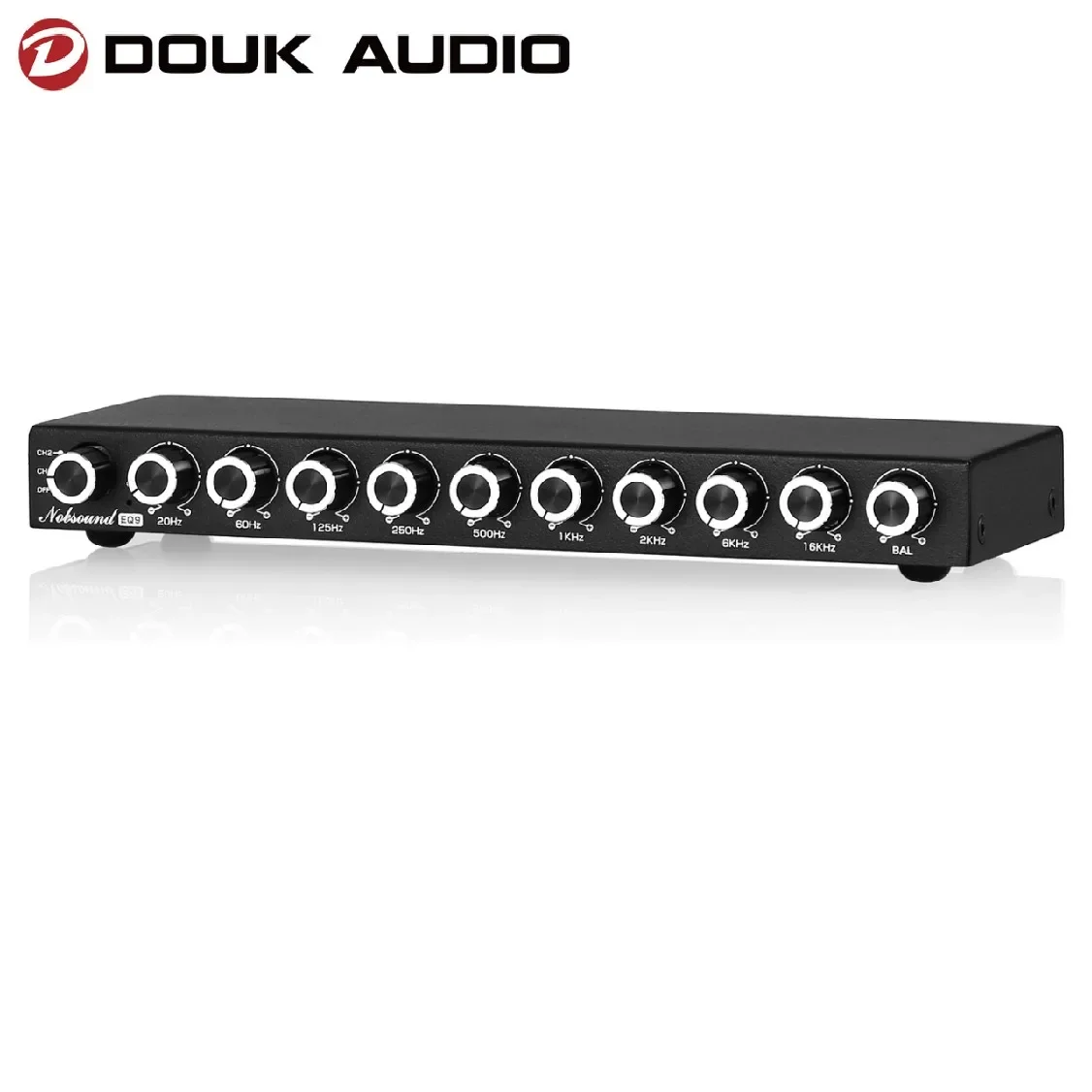 Douk Audio HiFi EQ9 9 bandas estéreo EQ pré-amplificador analógico pré-amplificador equalizador processador de áudio para casa/carro