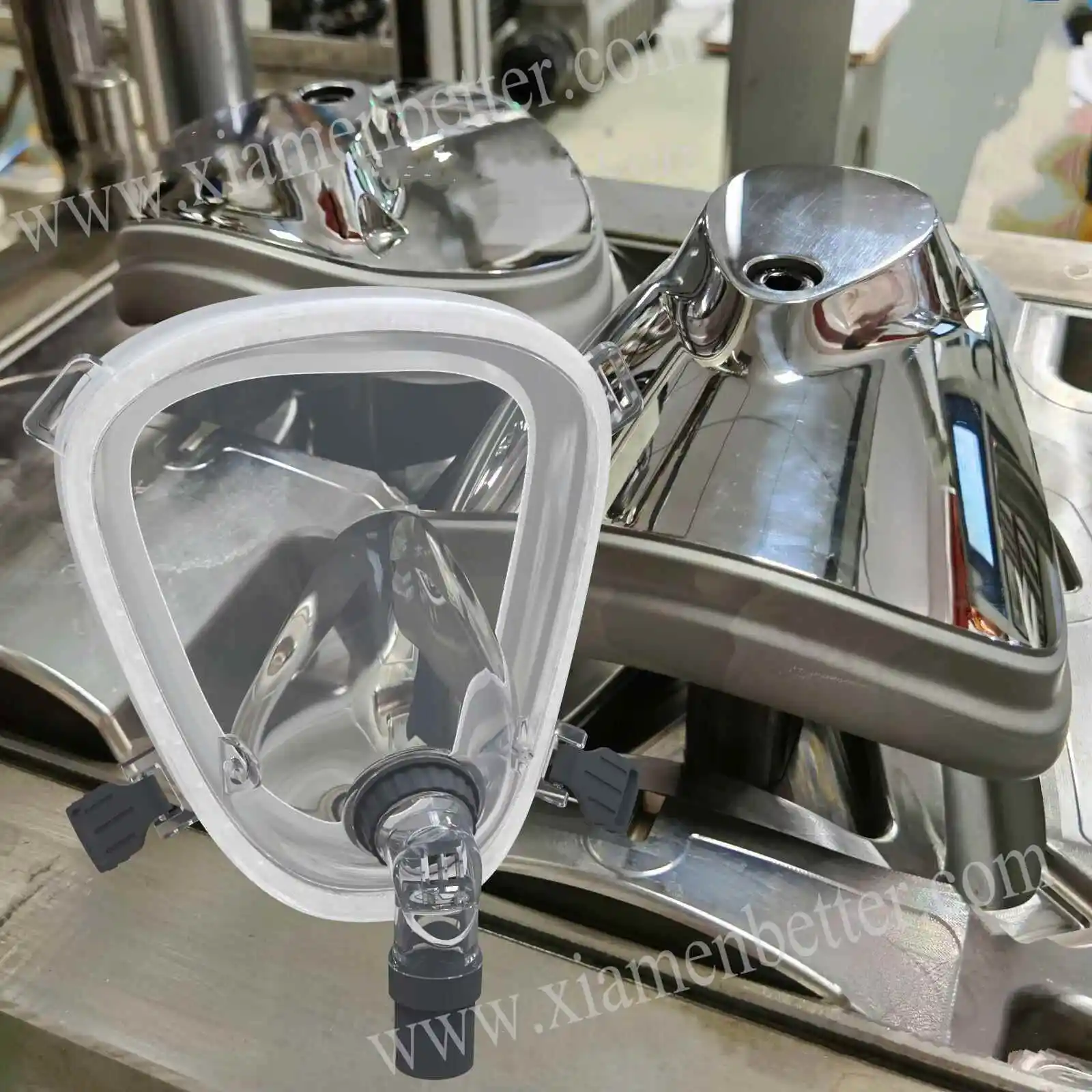 Latest high-end protective full-face silicone mask, liquid-coated plastic head-mounted respirator