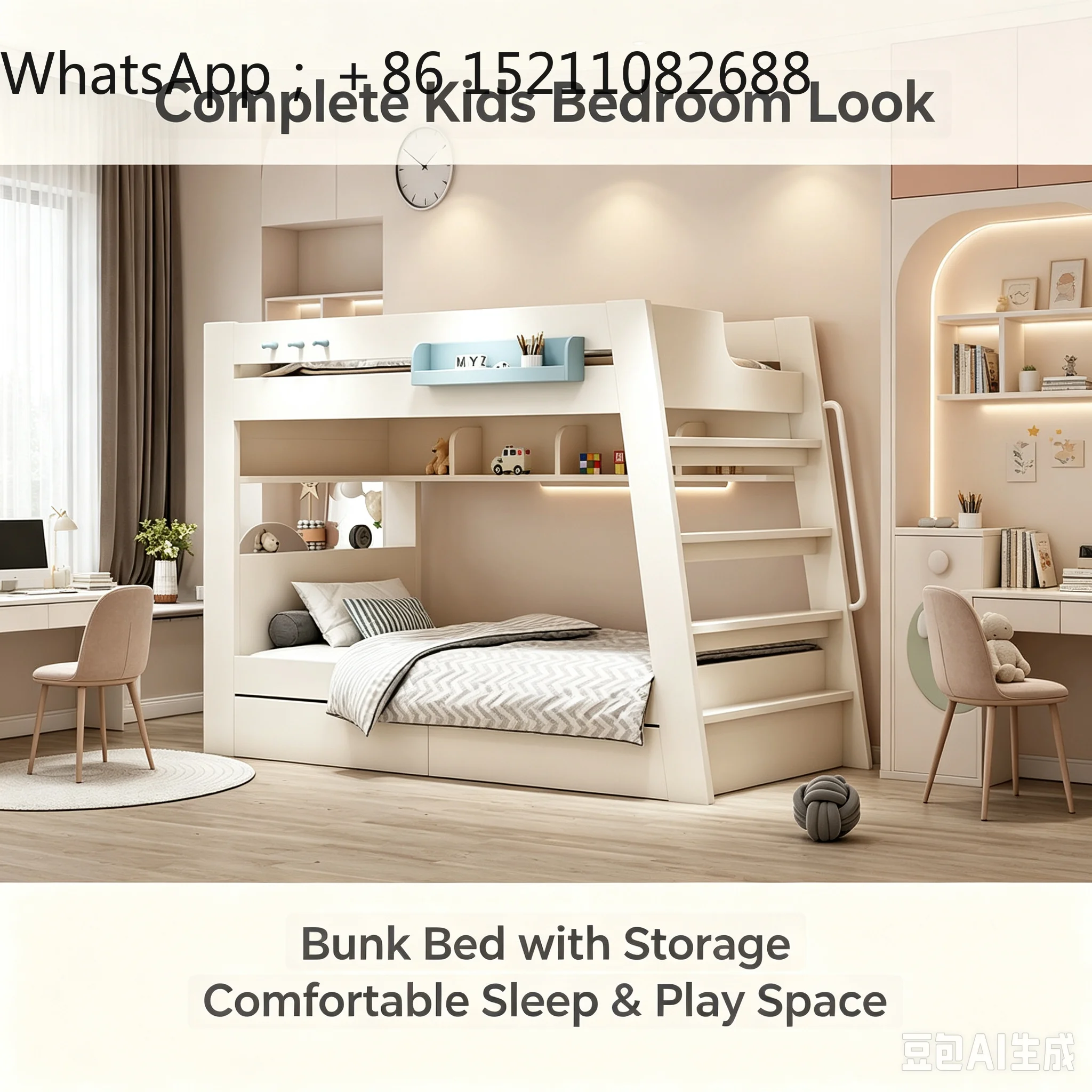 SCY upper and lower bunk beds of the same width, two-story small apartment, upper and lower bunk wooden beds, staggered beds