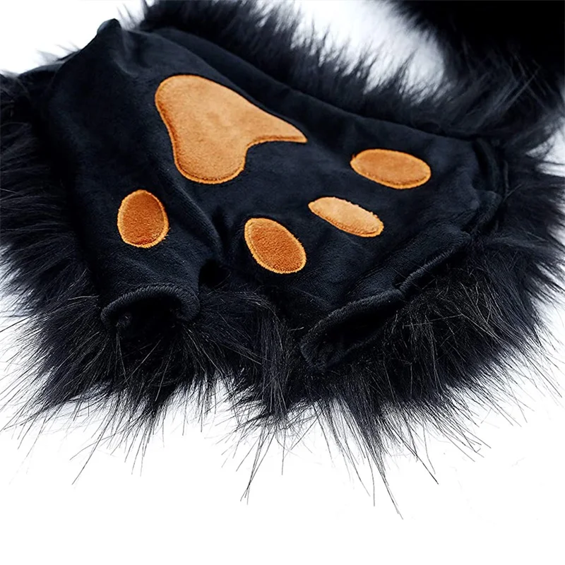 Kawaii Haarschmuck Fuchsohren Plüschschwanz Niedliche Pfoten Set Cosplay Sekundäre Yuan Anime Charaktere Ausstellung Requisiten Partykleid – Detail 20