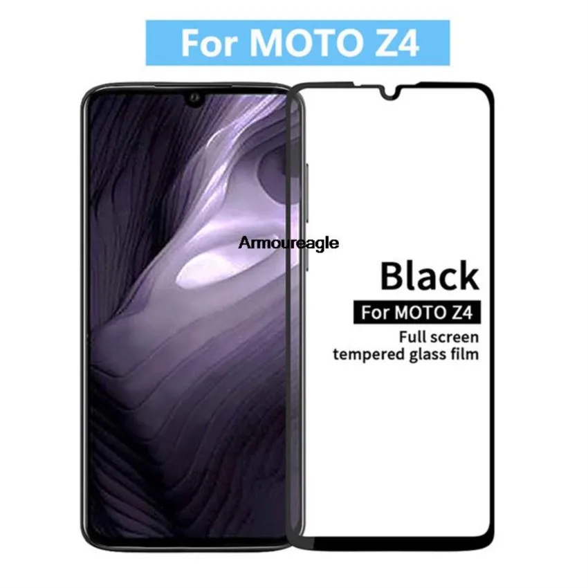 

3d tempered glass on the for motorola moto z4 full cover 9h protective film screen protector guard saver for moto z4 play