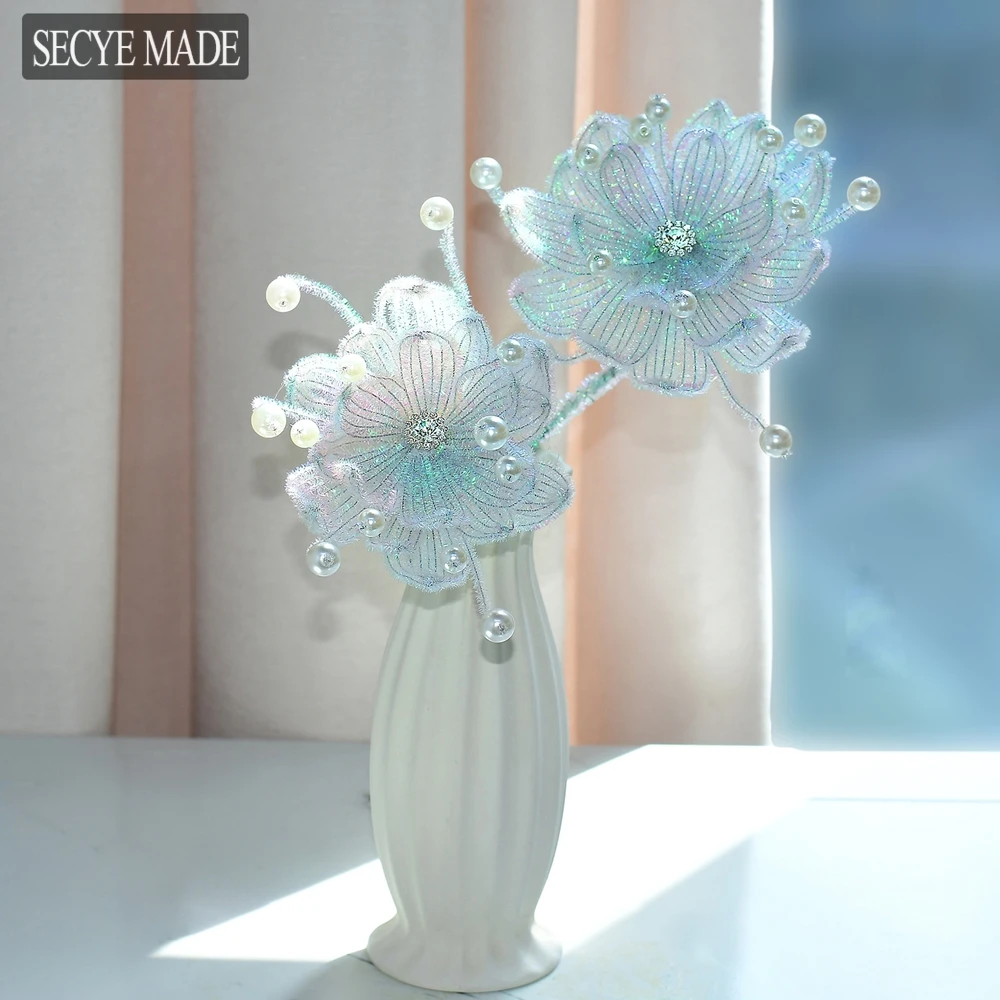 

1/2pcs Artificial Lotus Flowers Bouquet Room Desktop Decoration Baby Shower Party Decoration Pure Wedding Accessories K77