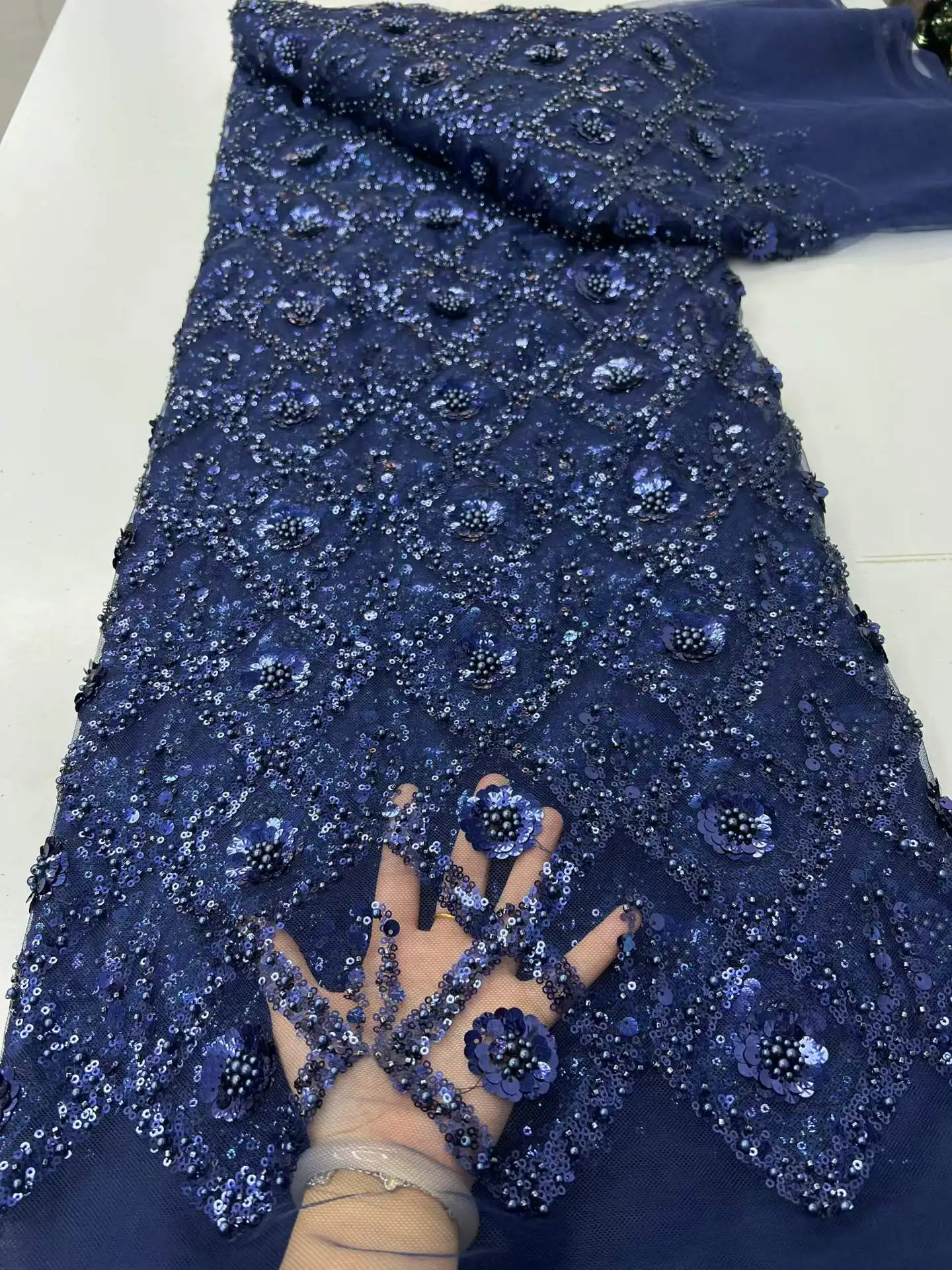 

Африканское кружево с бисером для жениха, высококачественная французская нигерийская ткань с пайетками, материал для свадебных платьев и праздничной одежды 2026 года