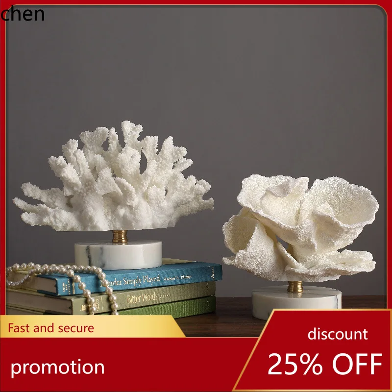 

Cz coral resin ornament - minimalist decor for model homes, living rooms, tv consoles, coffee tables, and home furnishings