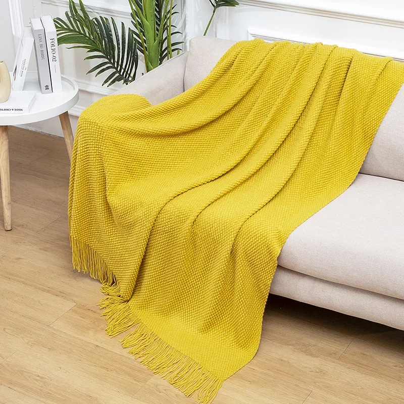 Waffle Blanket Cover for Sofa, Bed Throw Shawls, Couch, Office, Nap, Nap, Hotel, End Towel
