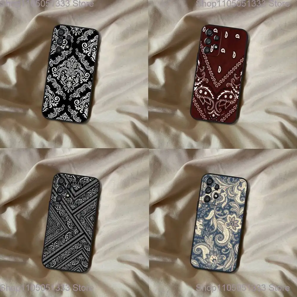 

Bandana Pattern Phone Case For Samsung Galaxy A20,A21s,A22,A31,A32,A52,A53,A72,73,A80 Soft Black Cover