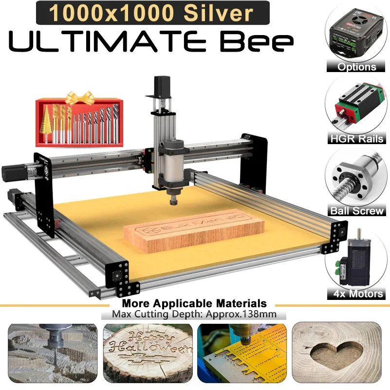 21%OFF BulkMan3D 1000x1000mm ULTIMATE Bee Engraving CNC Full Kit Ball Screw Transmission CNC Milling Machine Wood Router