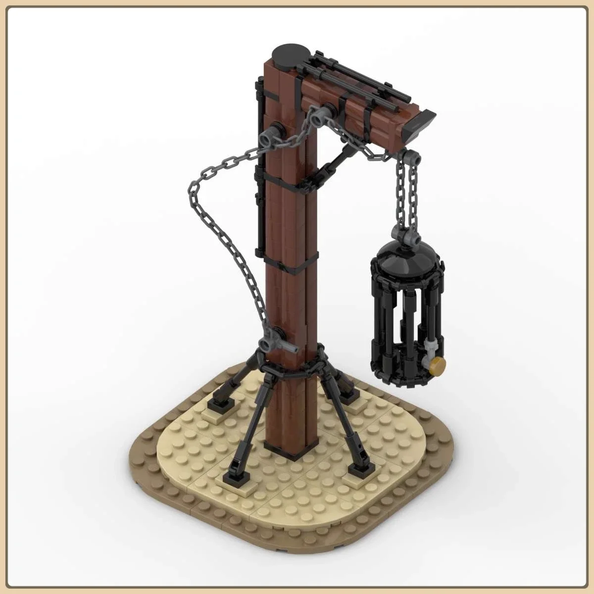 Creative Skeleton Man Hanging Cage Model Kid Assembly Toy Boy Birthday Gift MOC Medieval Torture Instruments Building Blocks Kit