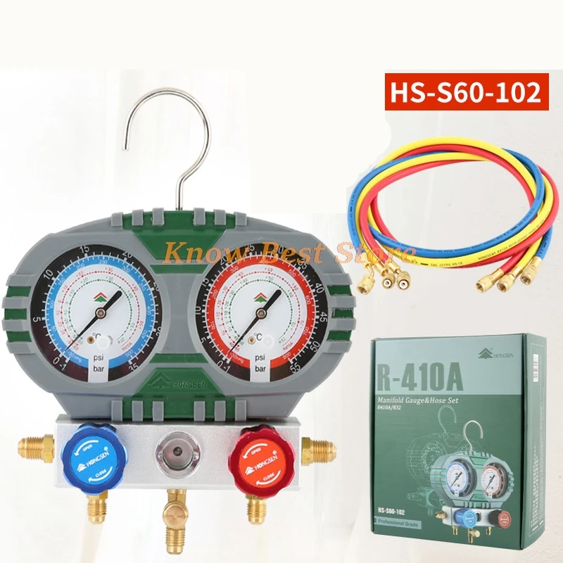 R410A/R32 Household air conditioner Refrigerant Manifold Gauge set With Hose And Hook fluoride table HS-S60-102-A