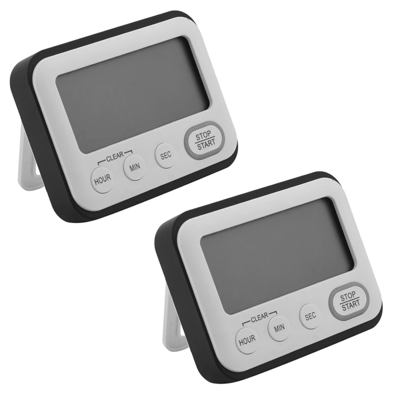 3X Digital Kitchen Countdown Timer: Teachers Classroom Counter Large LCD Loud Magnetic Clip Kids Simple Clock Mini