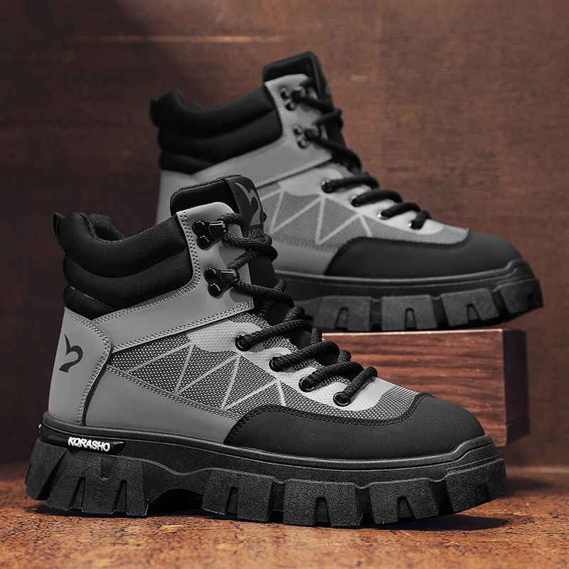 Waterproof Work Shoes Anti-slip Anti-puncture Sneakers with Steel Toe Cap High Work Boots Lightweight Construction Safety Shoes