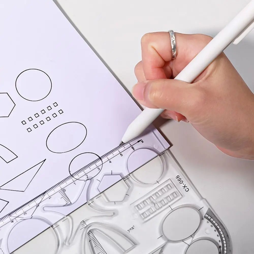 Gift Geometric Drawing Students Creative Stationery Mathematics Function Ruler Learning Measuring Tool Ruler Protractor