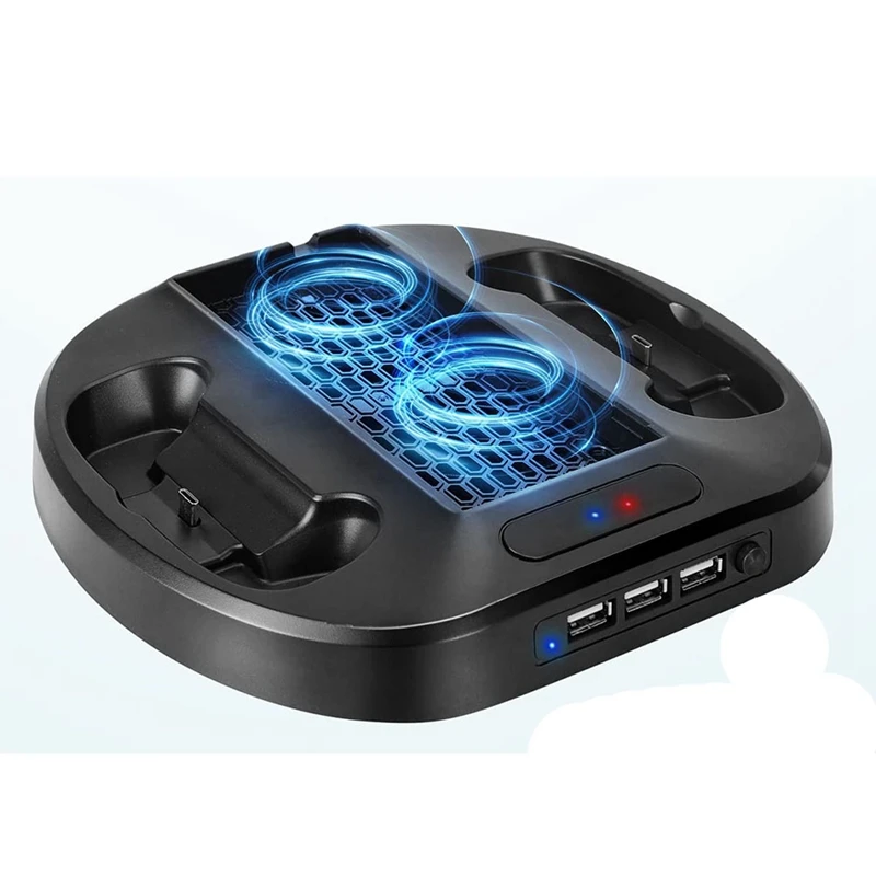 

Cooling Stand With Dual Controller Charger Ports, Charging Station Dock, 3 USB Ports For Series S