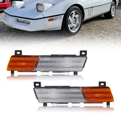 2Pcs Front Bumper Side Marker Turn Signal Light Housings For 1984-1987 Corvette C4 No bulb/Socket