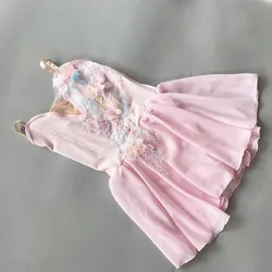 Professional Cupid Ballet Dress Kids Girls Pink Chiffon Performance Leotard Dance Ballet Skirts Contemporary Dance Costumes