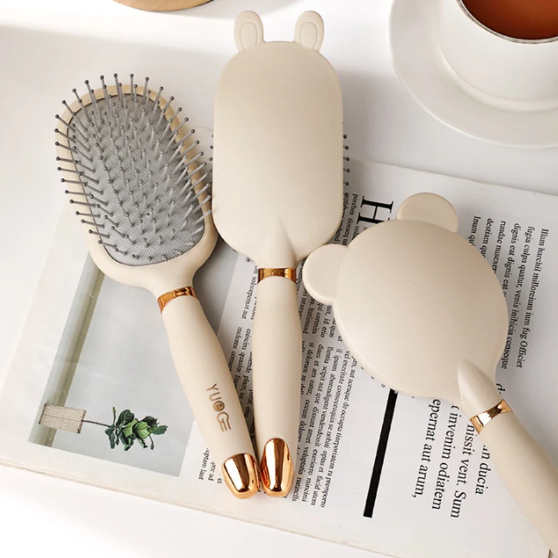 Cute Air Cushion Comb Anti Static Exhaust Air Bag Massage Combs Home Women Long Fluffy Hair Curling Hairbrush With Cleaning Tool