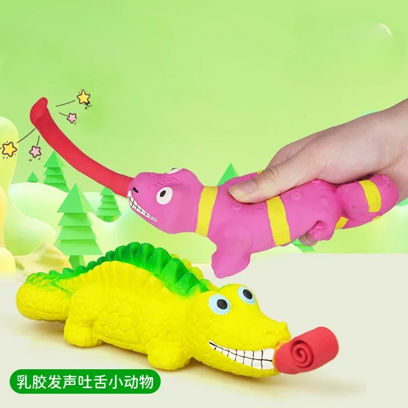 New dog toys latex tongue lizard Clean Teeth Puzzle crocodile vocal squeeze amusing relief stress relief pet Cats supplies Toys