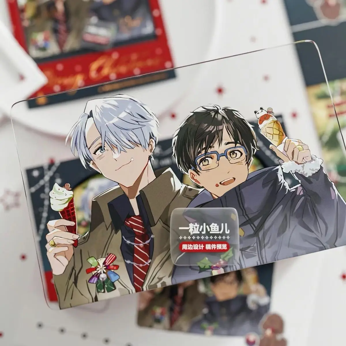 Yuri on Ice Acrylic Card Ivan Yuri Katsuki Transparent Cards Victor Nikiforov Group Photo Card Collection Shooting Prop Gift