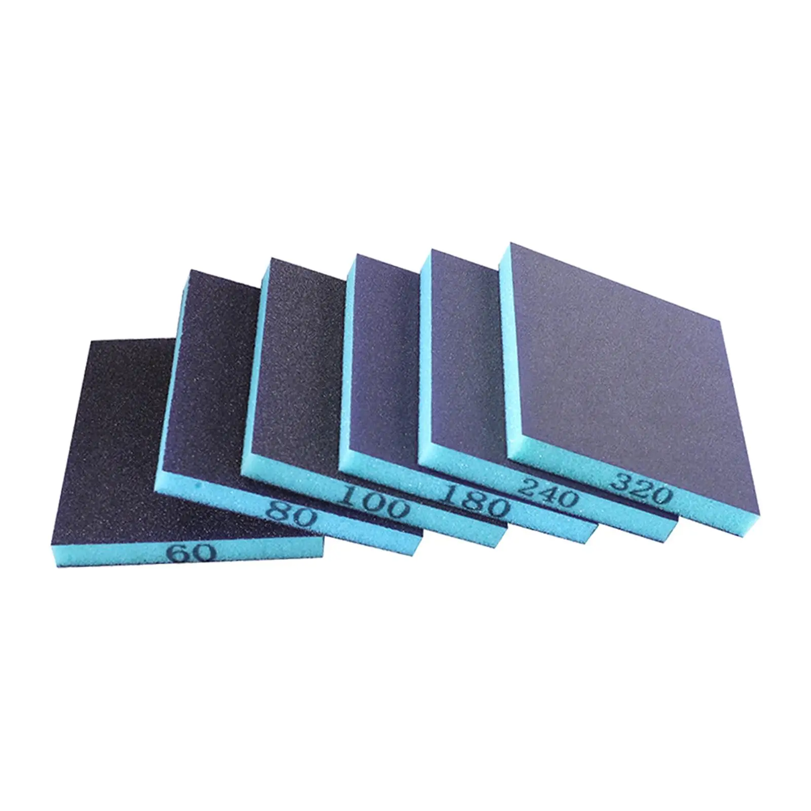 6 قطع DIY الإسفنج الرمل ورقة الإسفنج الرملي كتلة الخشب المعادن دورة اليد الرملي أدوات ل تجهيزات المطابخ الصدأ شحذ المعادن #1