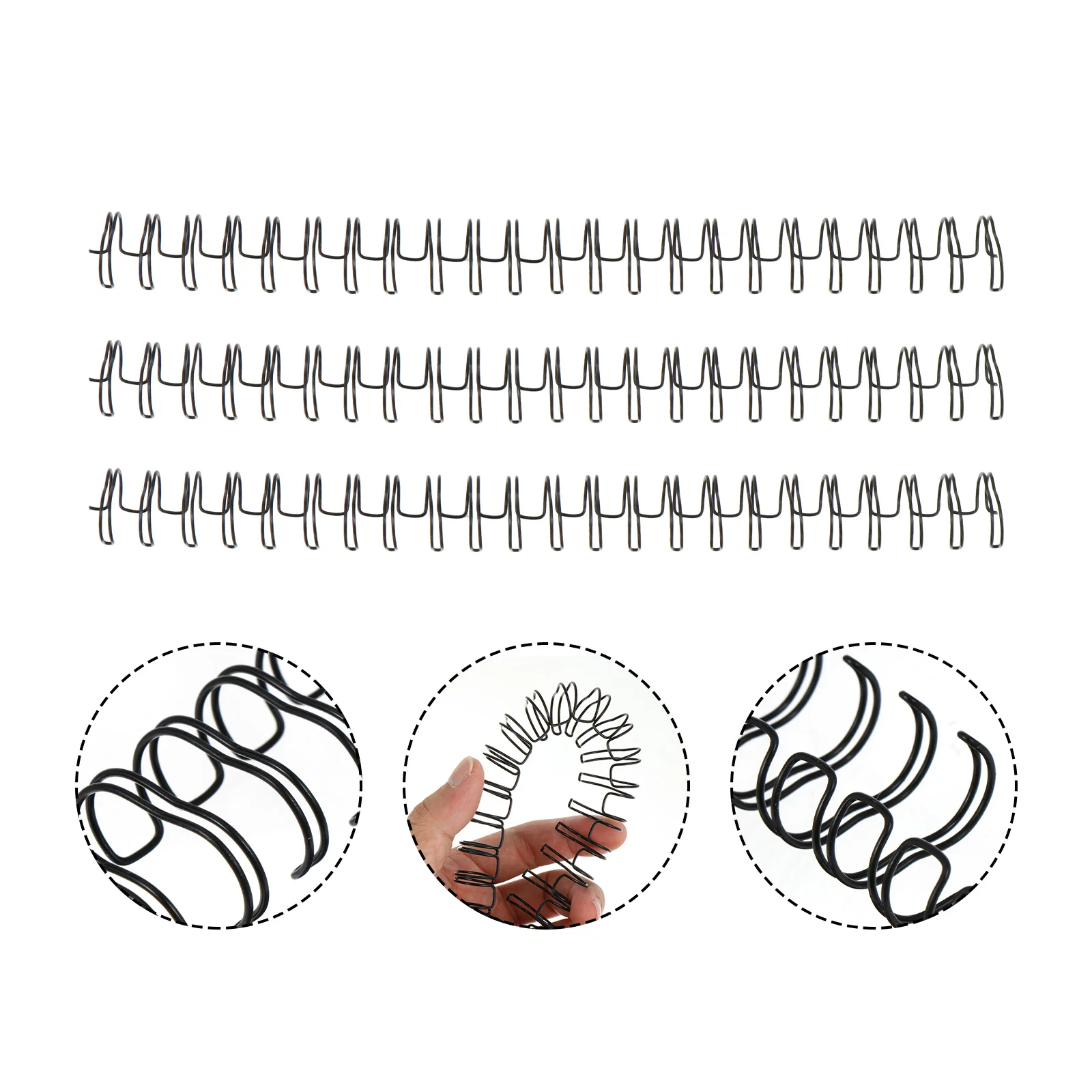

50 Pcs Double Coil Binding Rings Loose Leaf Notebook Wire Cinch Spiral Strips Iron Fits Machines Office