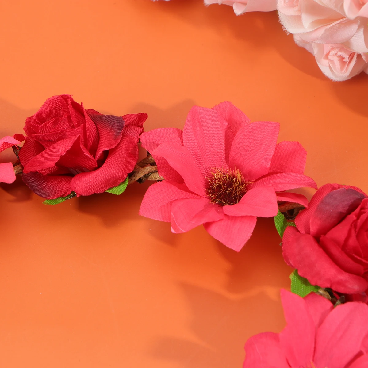 

Red Rose Headpiece Floral Headband Hair Wreath Wedding Festival Party Photography Props Performance Accessories Bridal Wear
