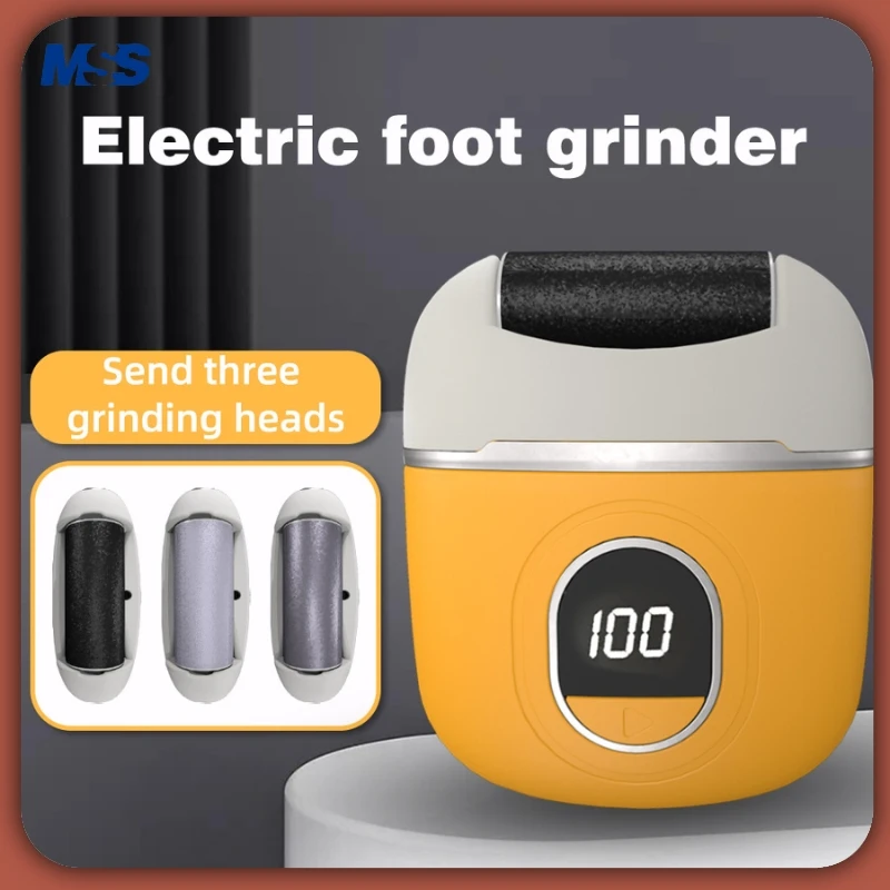 

Электрическая пилка для удаления мозолей MSS со светодиодным дисплеем, 3 шлифовальные головки, моющаяся для личной гигиены и красоты