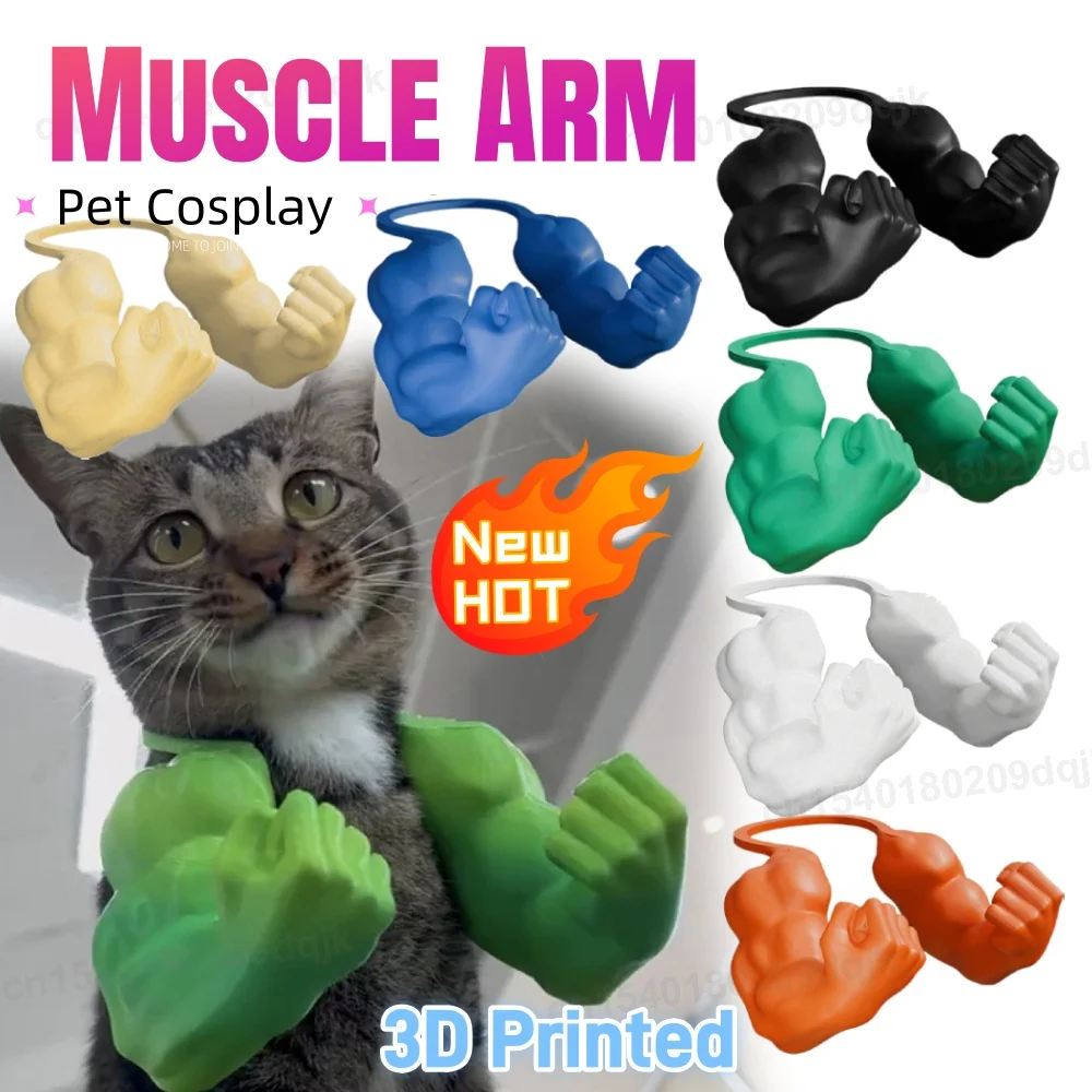 3D Gedruckt Haustier Hals Hängen Muskel Arm Katze Hund Rollenspiele Spaß Halloween Kostüm Requisiten Hals Arm Strap Muskel Neuheit pet Suppli