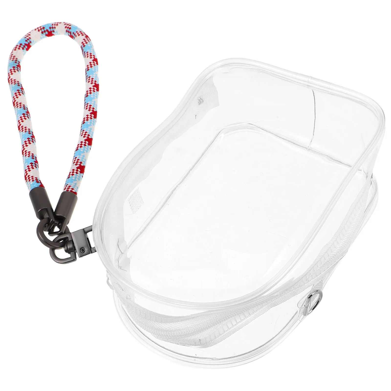 

Transparent Clear Organizer Storage Bag Portable Hanging Strap Zipper Closure Carrying Case for Figures Keys Phone Essentials