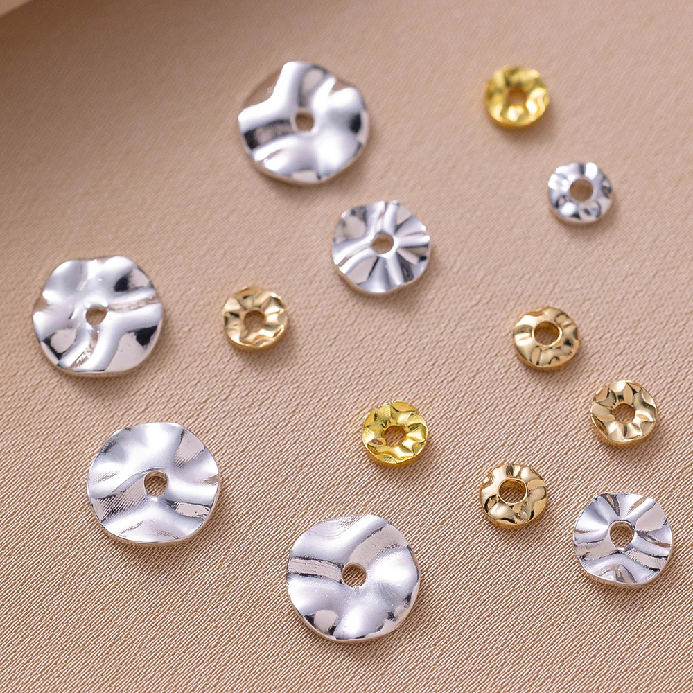30 Stück 18K/14K vergoldetes Messing unregelmäßige Spacer lose Perlen Charms für DIY Armband Halskette Schmuckherstellung liefert kein Verblassen – Detail 3