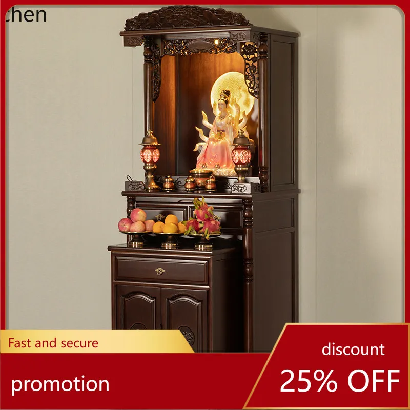 

YFY new chinoiserie buddhist niche modern accessible luxuryfor home altar altar shrine buddha god of wealth guanyin altar