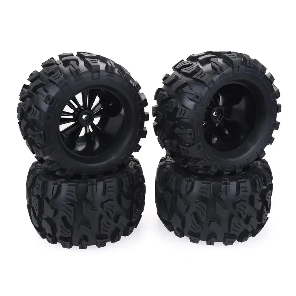 4PCS 125mm 1/10 for Monster Truck Tire & Wheel Hex 12mm For Traxxas Tamiya Kyosho HPI HSP Savage XS TM Flux LRP