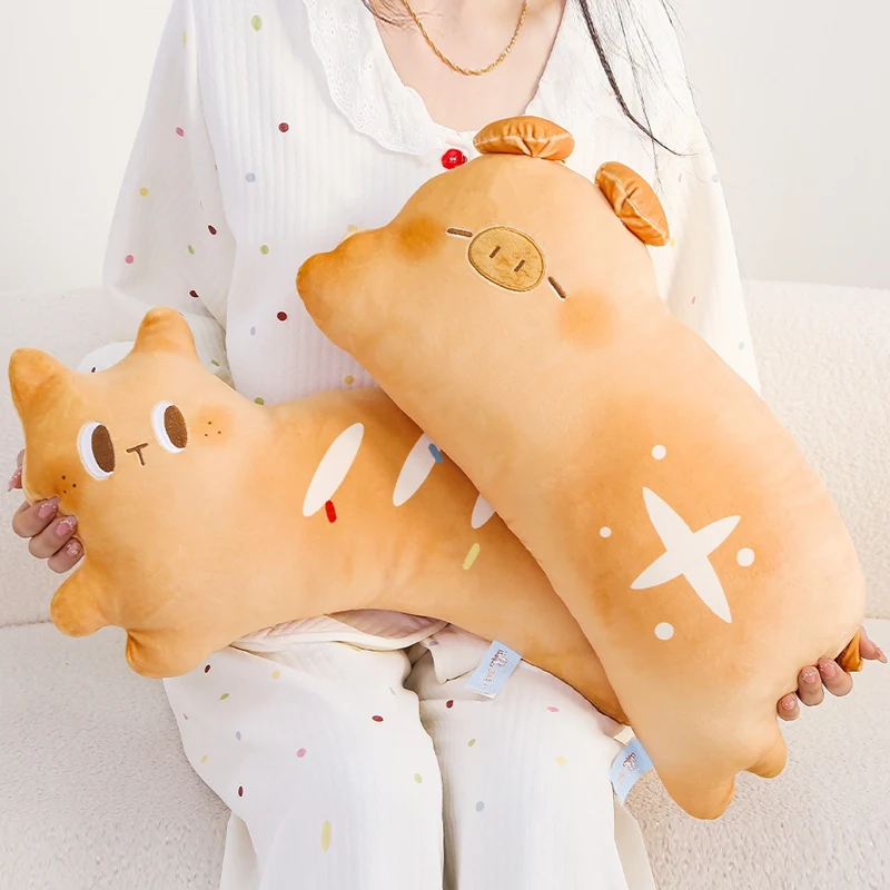 

Плюшевая подушка-игрушка 50 см в виде мультяшного хлеба, кота, кролика, свиньи, имитирующая тост, для дивана, домашнего декора