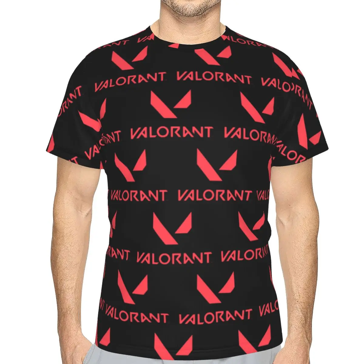 100% Cotton V-Valorant Riot Games Shooting T-Shirt Men's Fashion T Shirt Men O-Neck Summer Shirts Tops