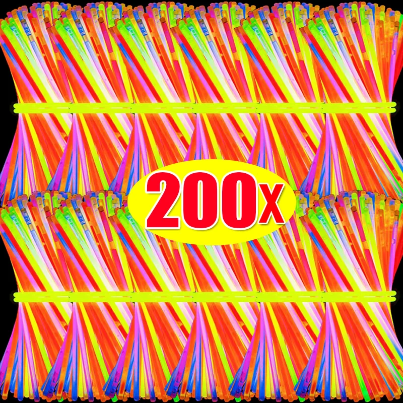 パーティー蛍光グロースティックカラフルなグロースティック DIY ブレスレットネックレスネオン暗闇で光るスティック誕生日装飾用品