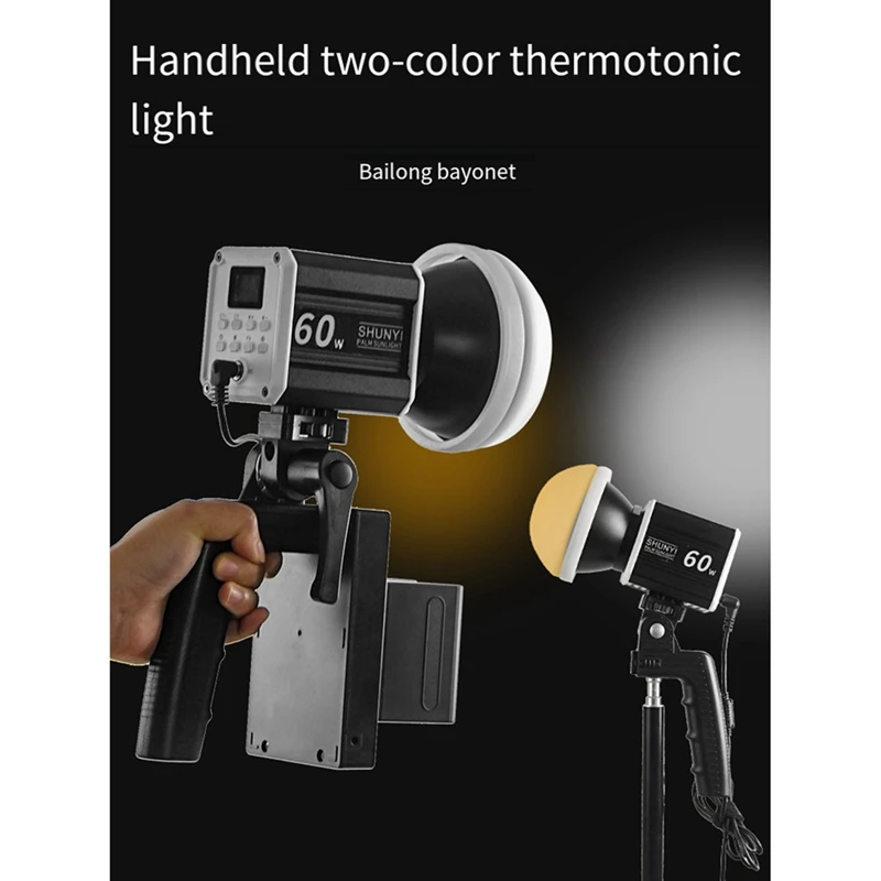 60W Tweekleurige Handheld Fill Licht Fotografie Outdoor Licht Draagbare Led Licht Met Eu Plug