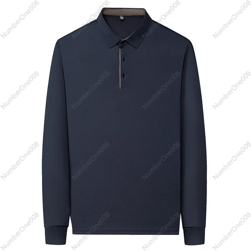 

New Autumn Long-sleeved Polo Shirt Men's T-shirt Casual Fashion Color Matching Versatile Lapel Men's T-shirt Top Wholesale
