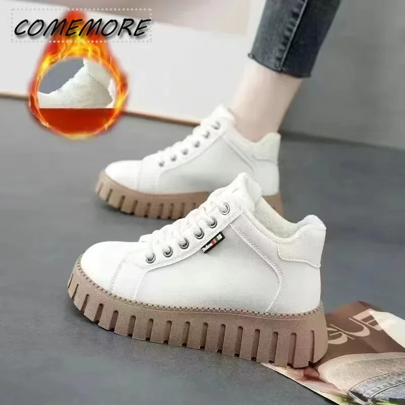 Autumn Winter 2024 New Velvet Thick Soled Fashion Platform Boots Sole Fashion Trend Women\'s Shoes Sneakers Anti Slip Lightweight