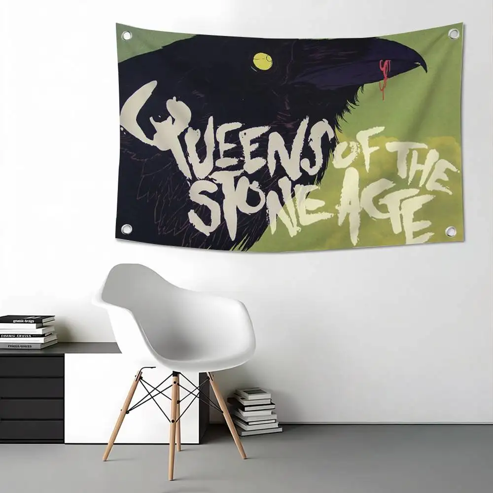Q-Queens Of The Stone age Flags for Bedrooms Home Decor Items Outdoor Decors Garage Decoration Flaga