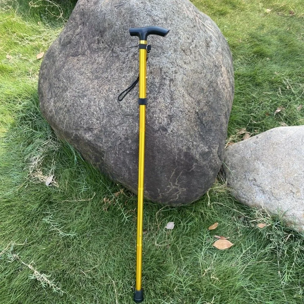 Lightweight Telescopic Trekking Stick 5-Section Strengthen Crutches Adjustable Portable Walking Cane for Adults Elderly People