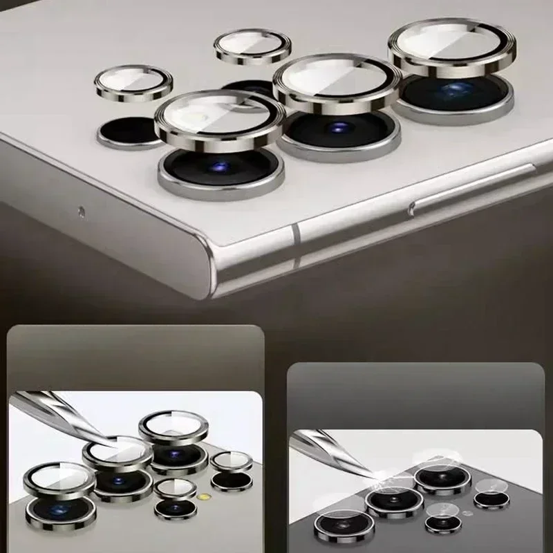 サムスンギャラクシーs24ウルトラs24プラス用カメラレンズガラスリング,スクリーンプロテクター,オリジナルカラー,メタルキャップケース,保護