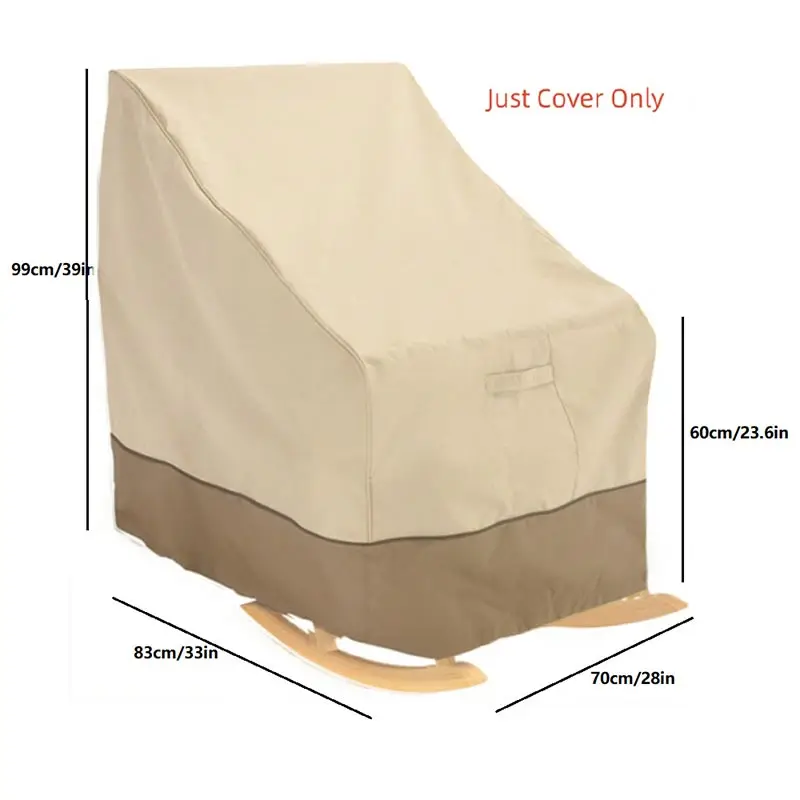 Outdoor Single Chair Sofa Cover Rocking Chair Protective Garden Cover, Courtyard Sun Furniture Cover, Rain Protection Dust Cover