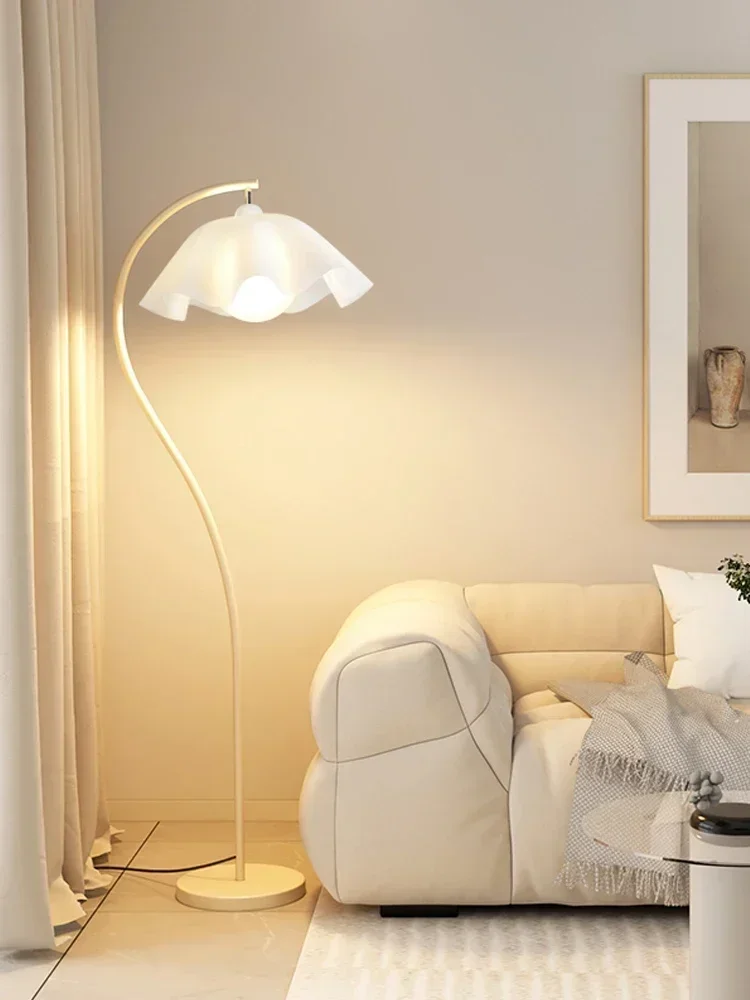 

Cream Style Floor Lamp Living Room Bedroom Bedside Simple and Modern Decoration Ambience Light Vertical Table