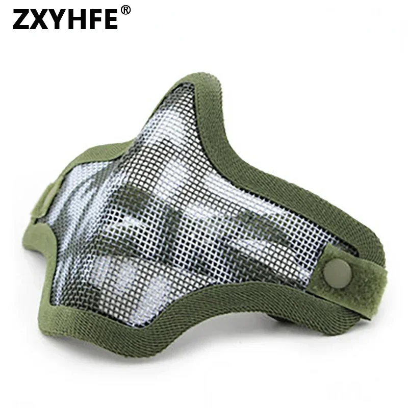 

ZXYHFE Tactical Half Face Steel Mesh Mask Airsoft Low-carbon Shooting Protective Safety Paintball Accessories Wargame Equipment