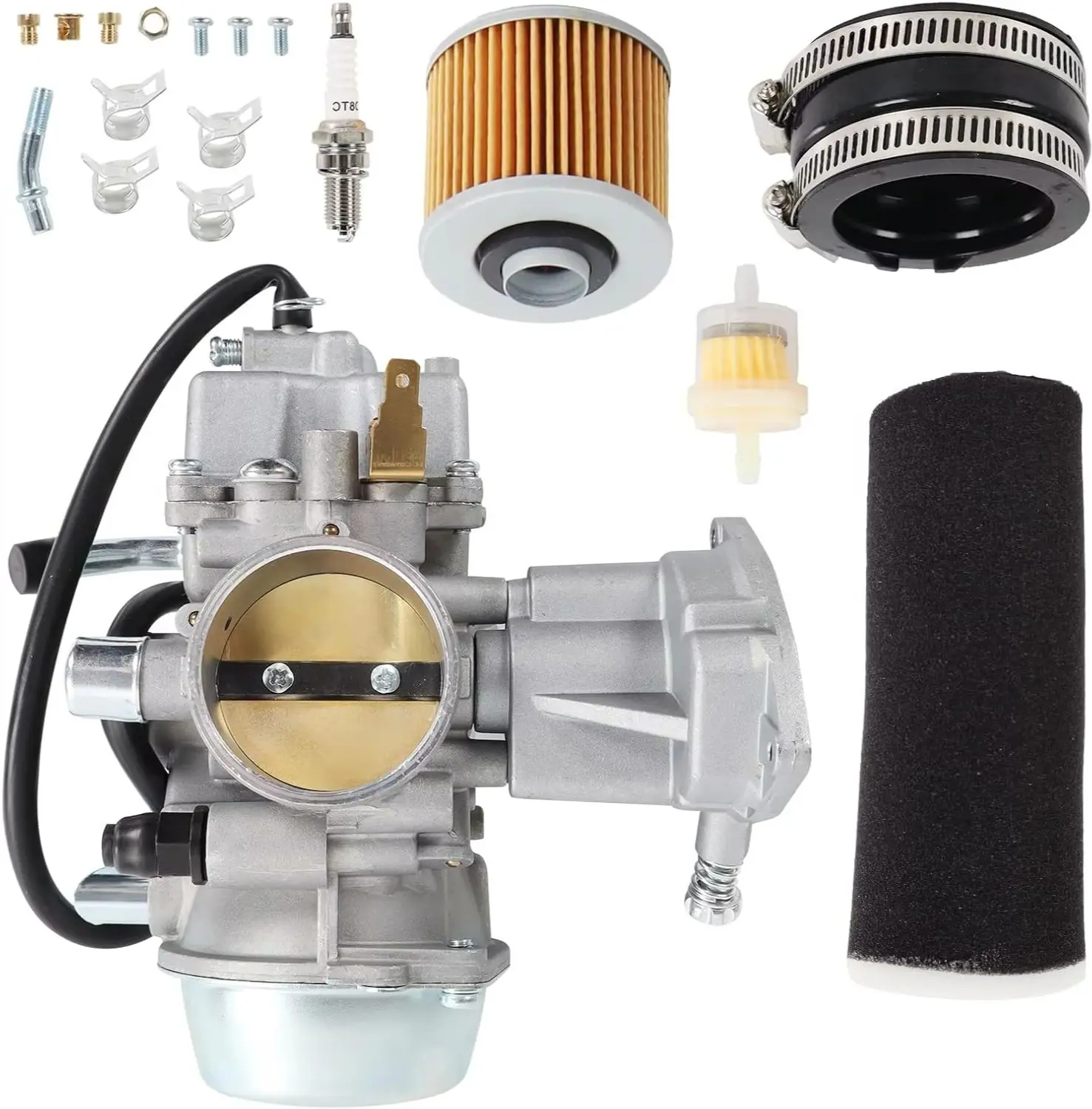 Carburetor Replacement For Yamaha Rhino 660 2004- 2007, Replace 5KM-14901-00-00, Include Air Filter Oil Filter Intake Manifold