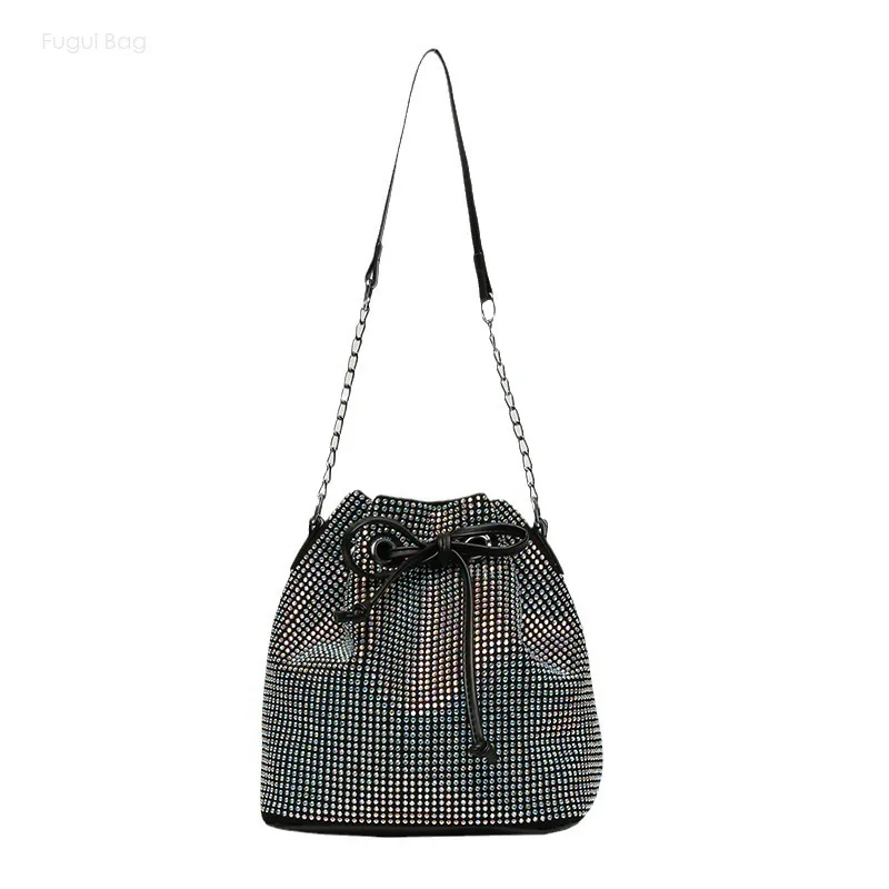 

Women's One Shoulder Crossbody Bag Handheld Bucket Bag Underarm New Large Capacity Fashion Texture Chain Water Diamond